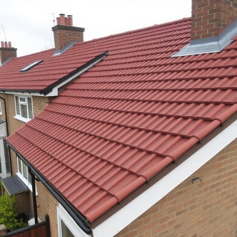 Residential roof with clay tiles