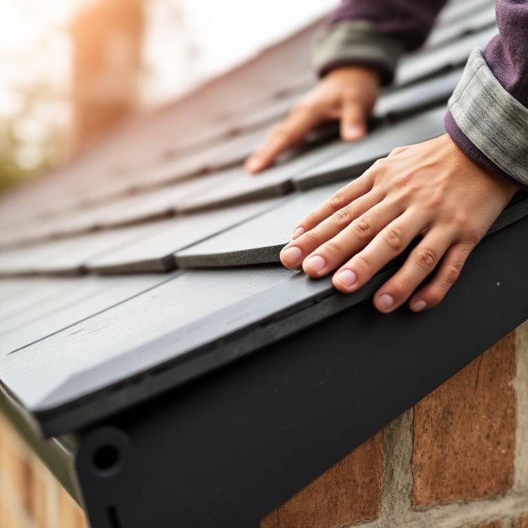 Slate tile installation detail