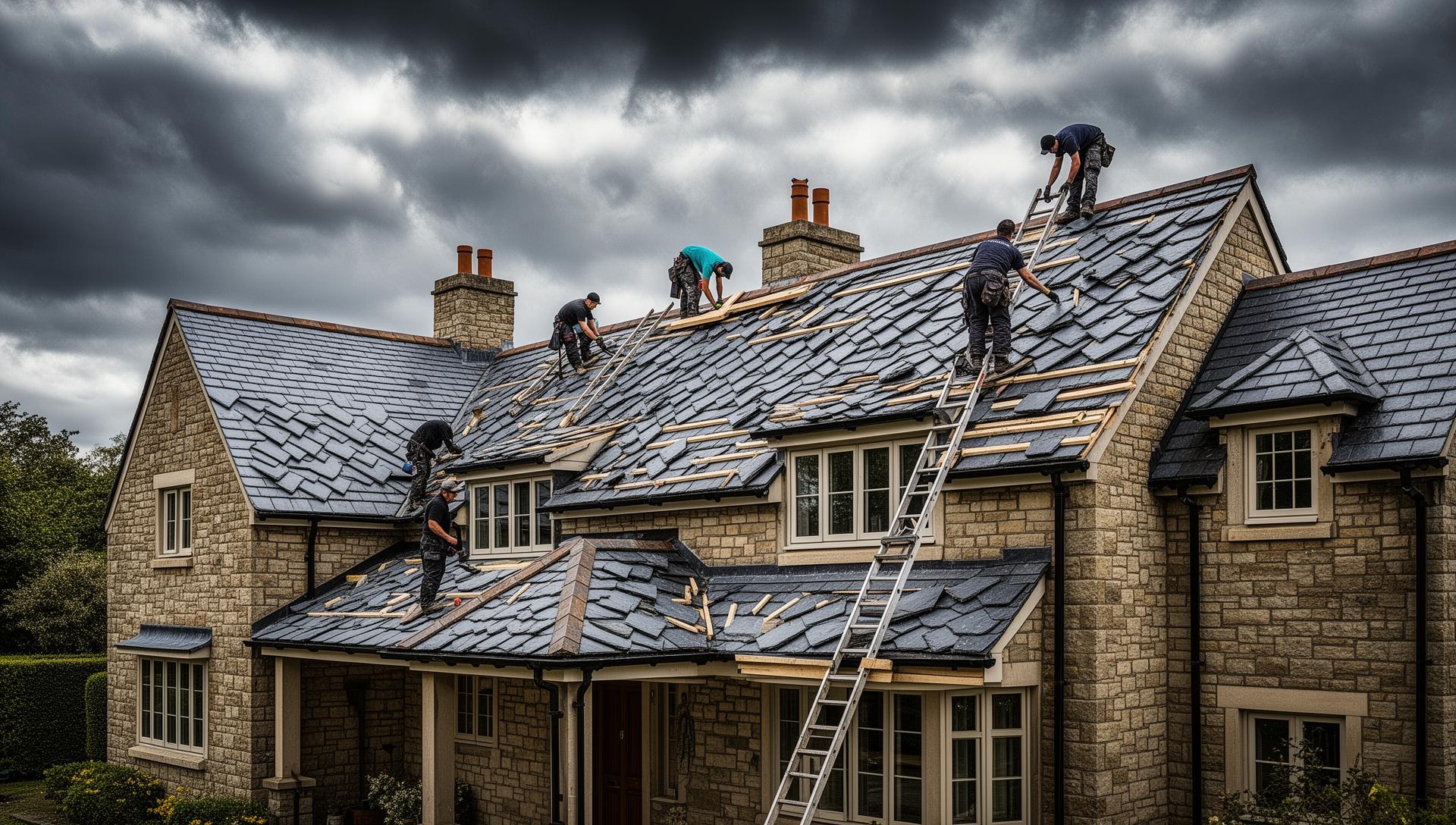 Professional roofing work